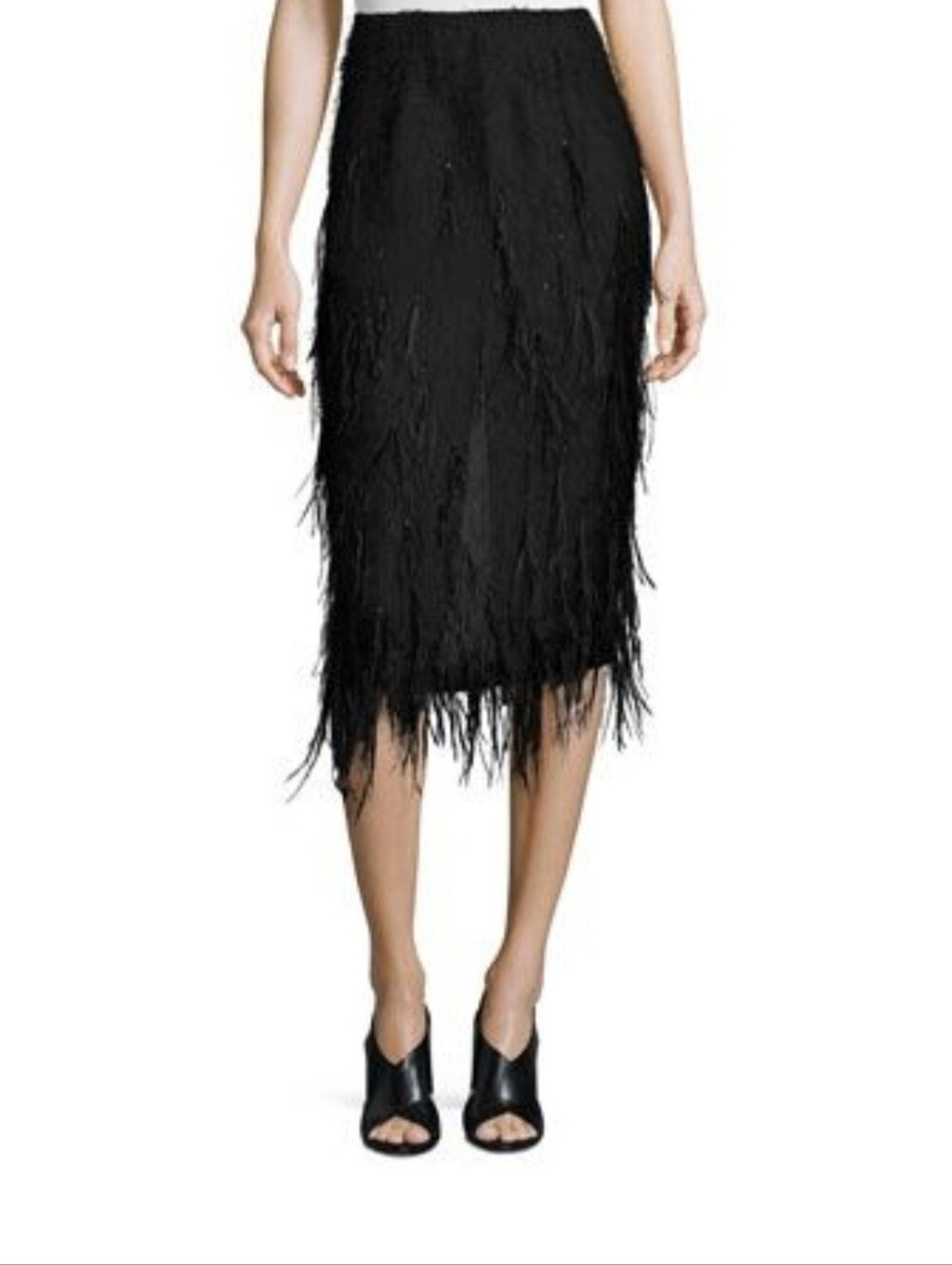 Jason Wu Collection 2016 Runway Ostrich Feather Midi Skirt With Silk Lining - Picture 2 of 9